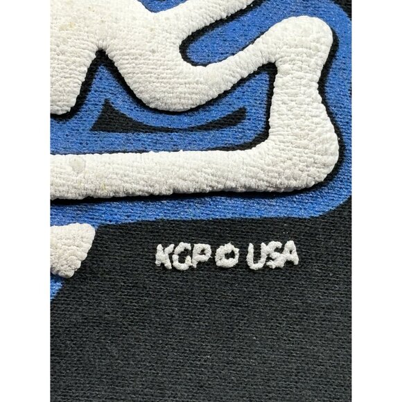 VTG Jerzees Sweatpants New York Puffy Paint Black Fleece Lined Elastic Waist USA - Picture 3 of 12